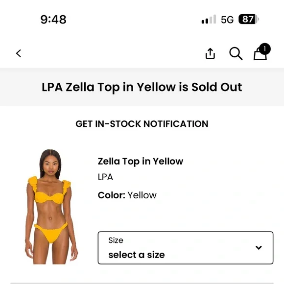 Yellow Ruffled Bikini Set - Picture 2 of 5